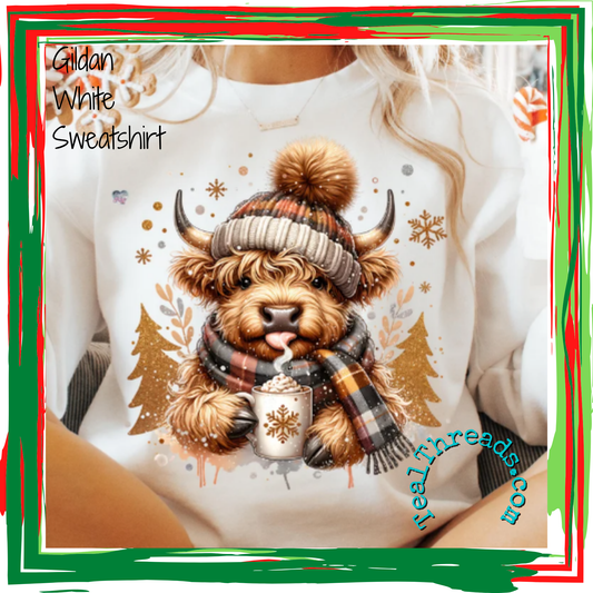 Highland Cow with Cocoa