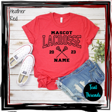 Load image into Gallery viewer, Custom Lacrosse Mascot, Year, and Player Name