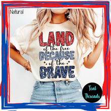 Load image into Gallery viewer, Land of the Free Because of the Brave Faux Sequin