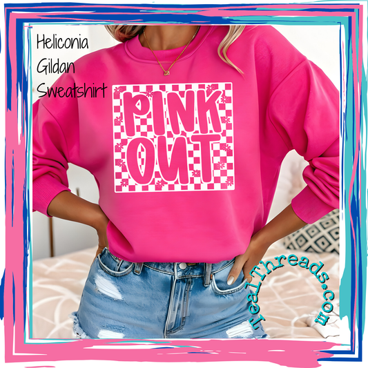 Pink Out Checkered - white