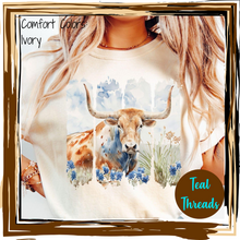 Load image into Gallery viewer, Longhorn Bluebonnet Painting