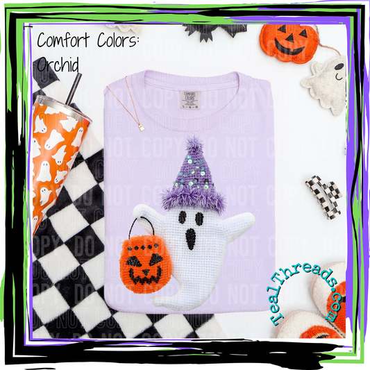 Ghost with Hat Faux Yarn