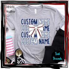 Load image into Gallery viewer, Custom Name Baseball Bow