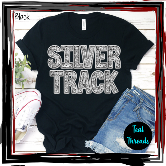 Silver Track Faux Sequin