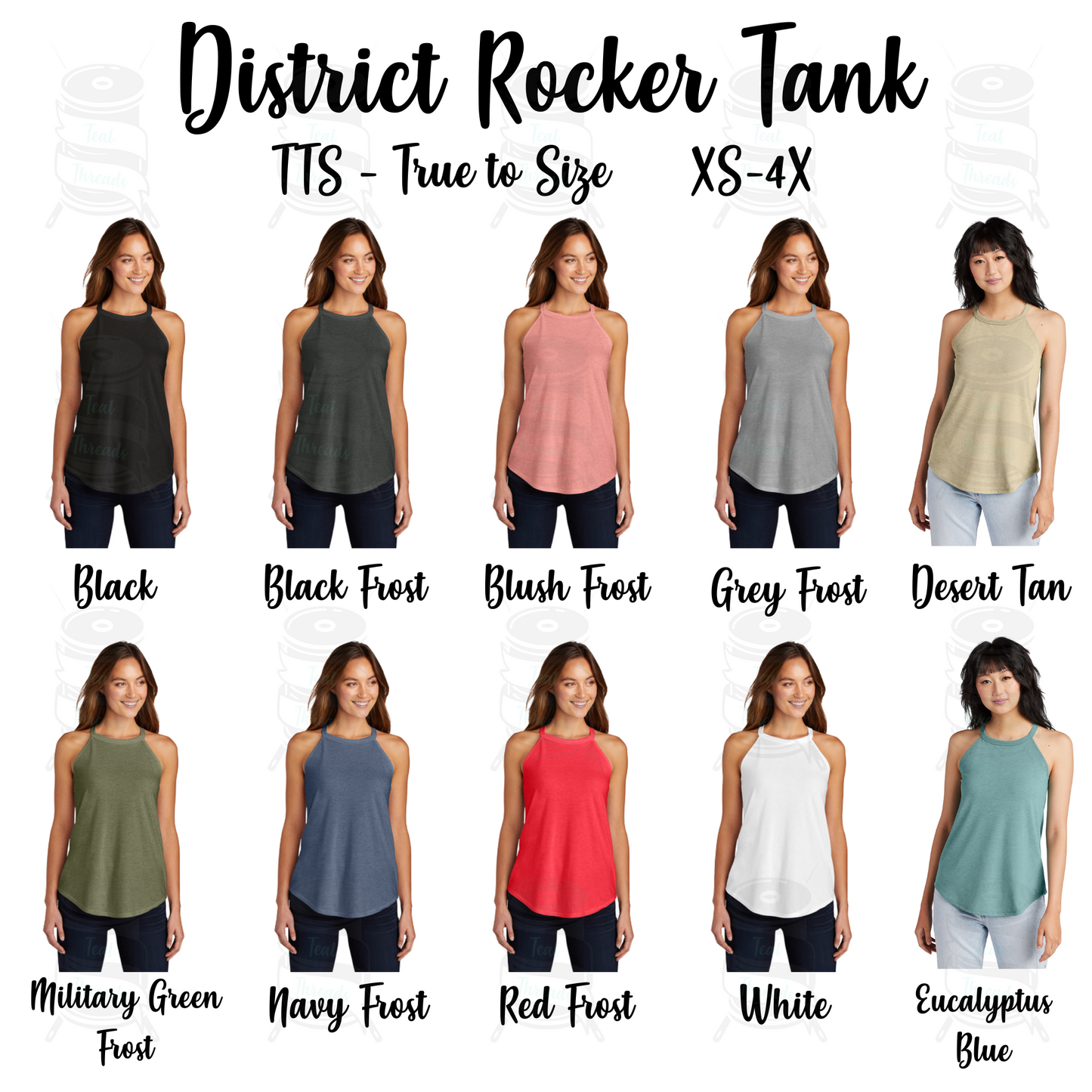 a group of women wearing different tank tops