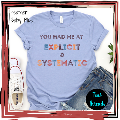 You Had Me at Explicit & Systematic Colorful