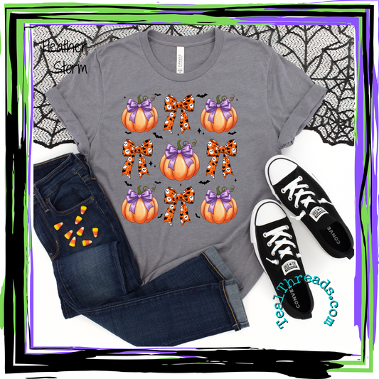 Pumpkins and Orange Bows