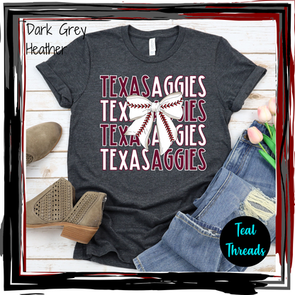 Texas Aggies Baseball Bow
