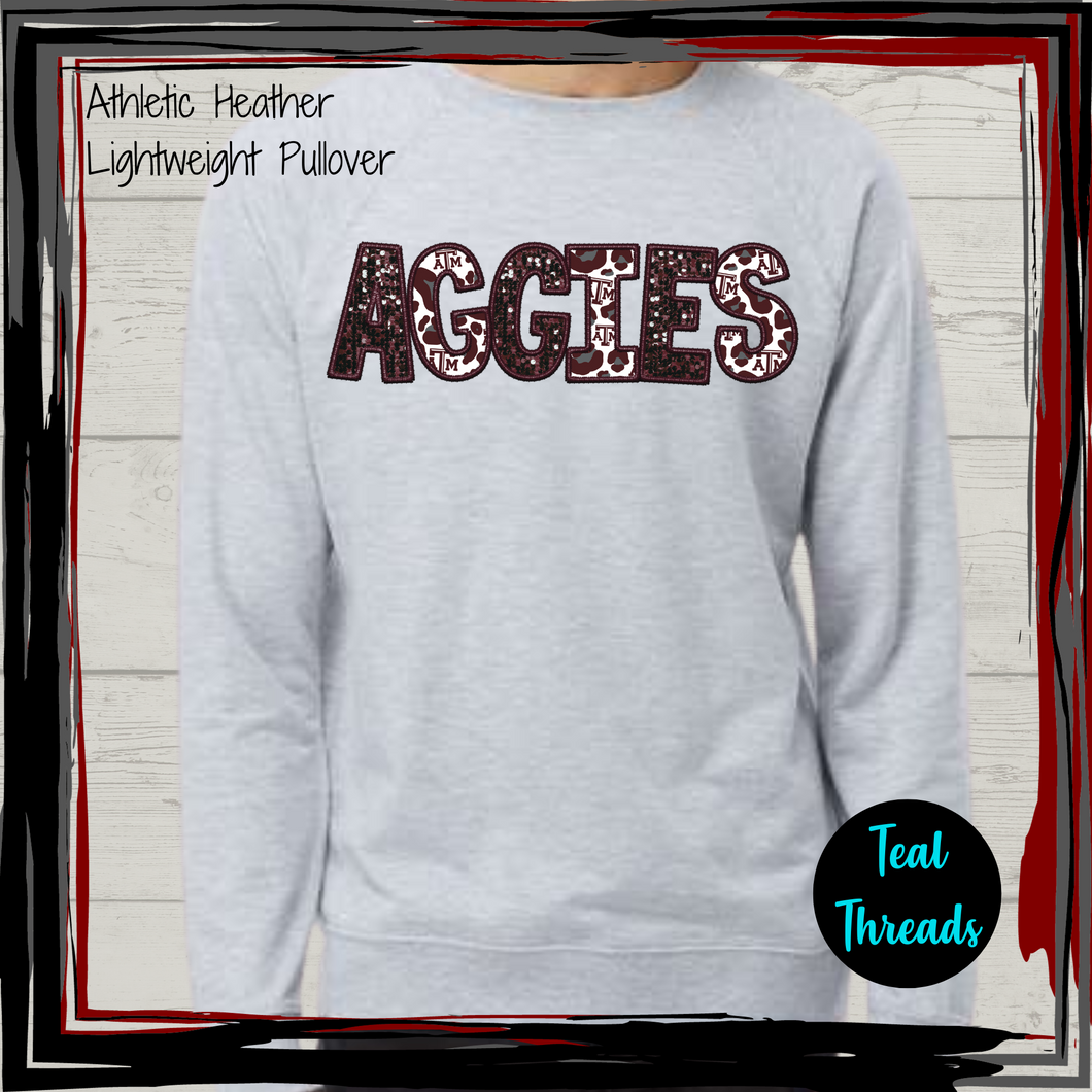 Aggies Faux Sequin Embroidery