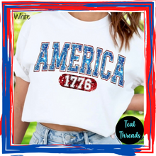 Load image into Gallery viewer, America 1776 Faux Sequin
