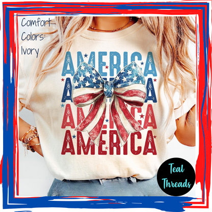 America Flag Bow