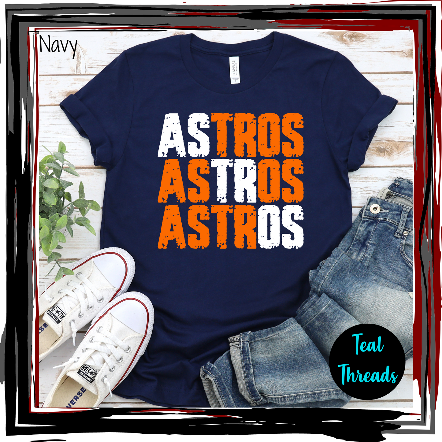 Astros Grunge Diagonal