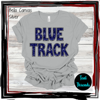 Blue Track Faux Sequin