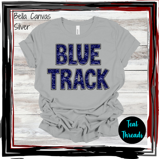 Blue Track Faux Sequin