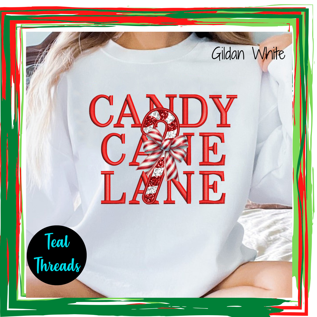 Candy Cane Lane Faux Embroidery