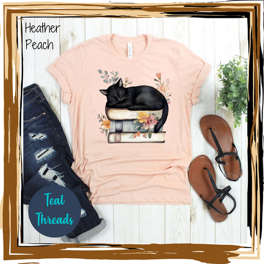 Sleeping Cat on Books