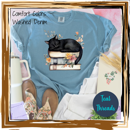 Sleeping Cat on Books