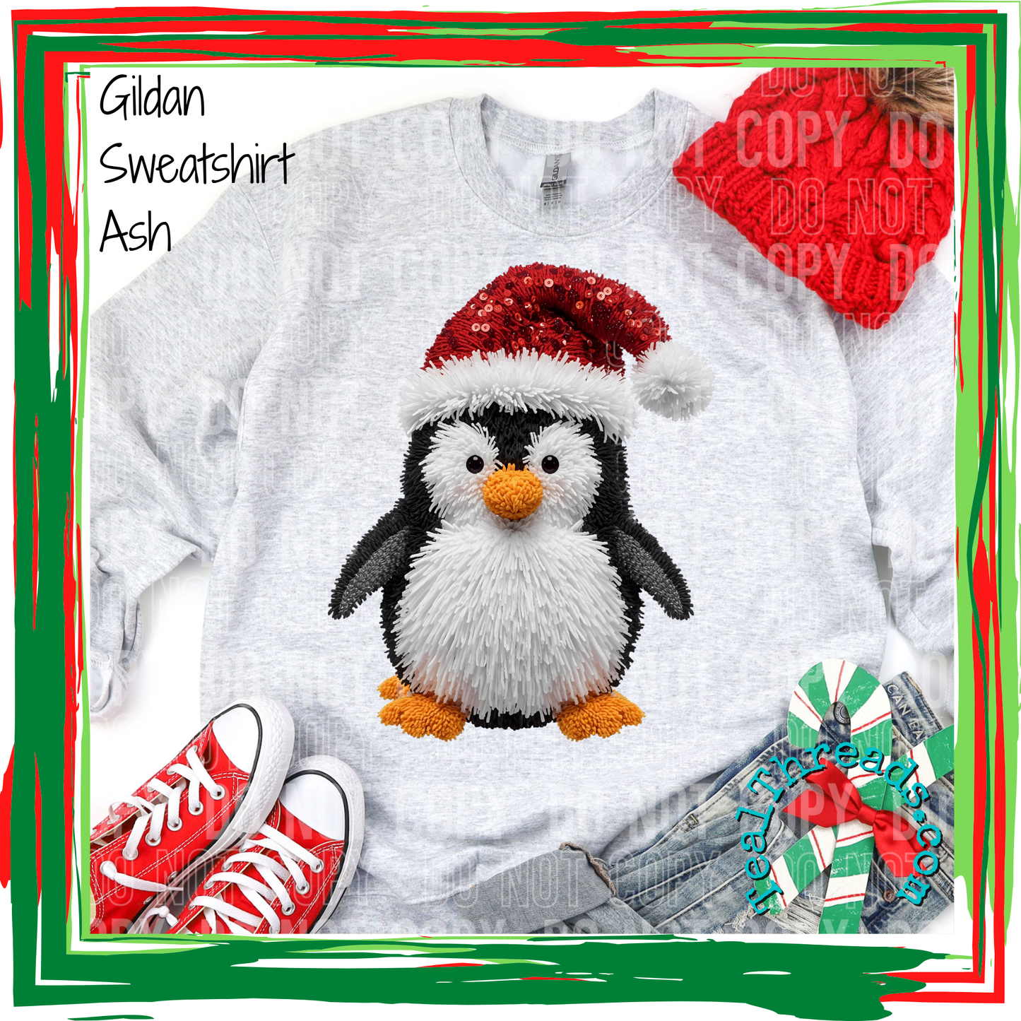 Christmas Penguin Faux Yarn