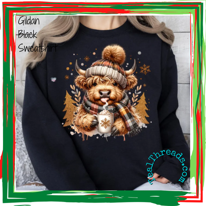 Highland Cow with Cocoa