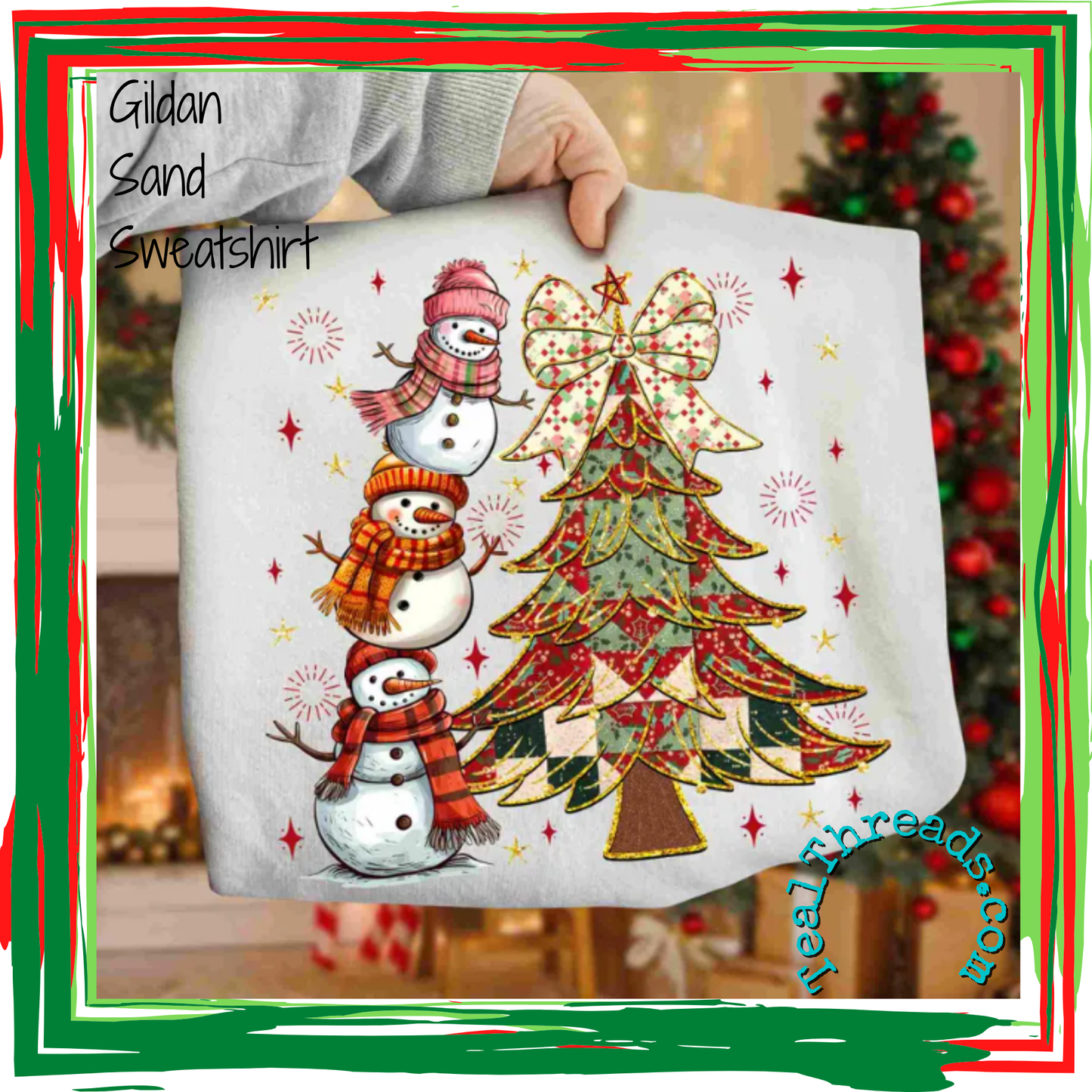 Stacked Snowmen & Patchwork Christmas Tree