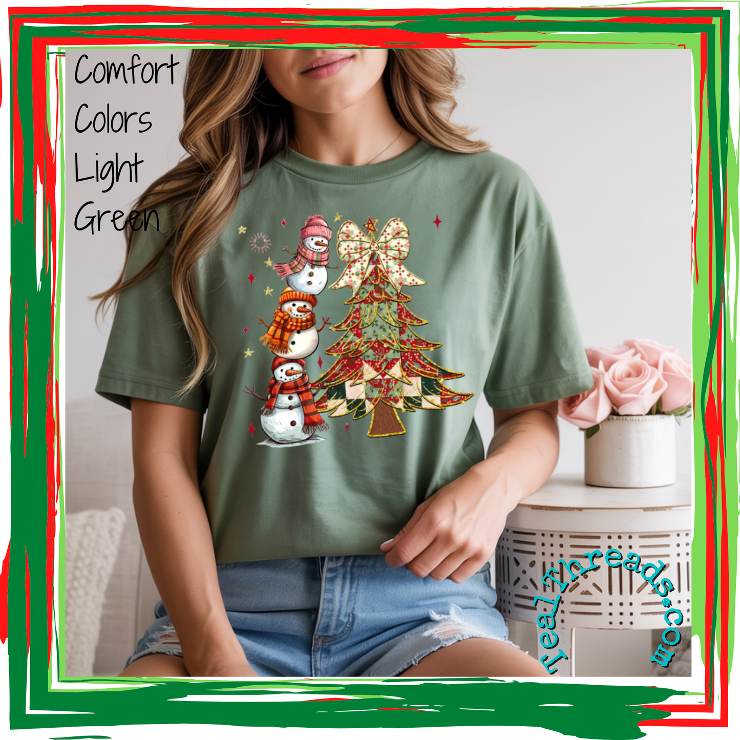 Stacked Snowmen & Patchwork Christmas Tree