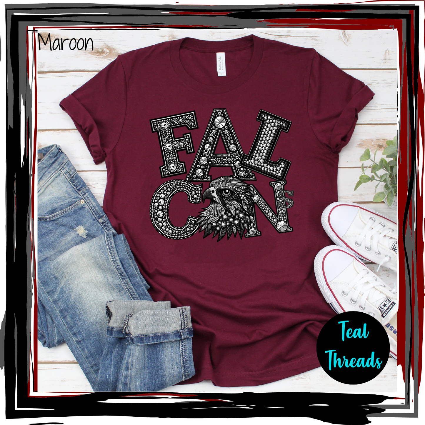 Falcons Faux Rhinestone