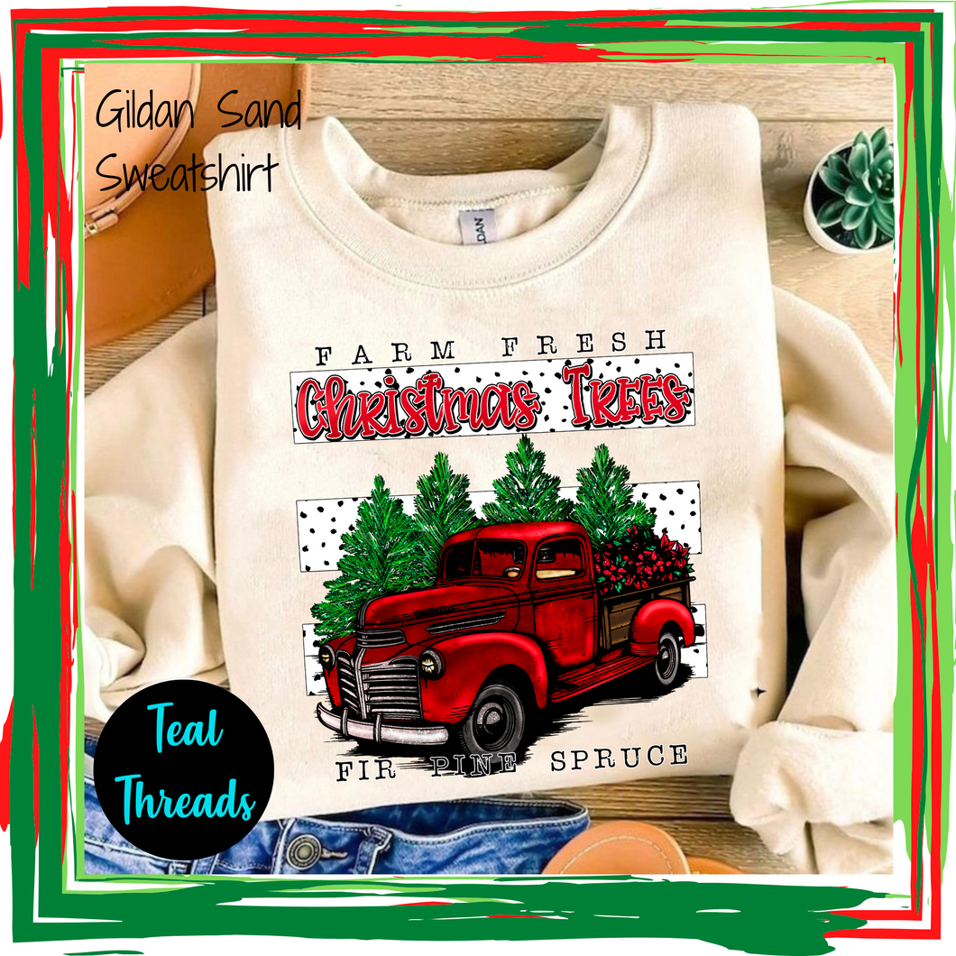 Farm Fresh Christmas Trees Red Truck