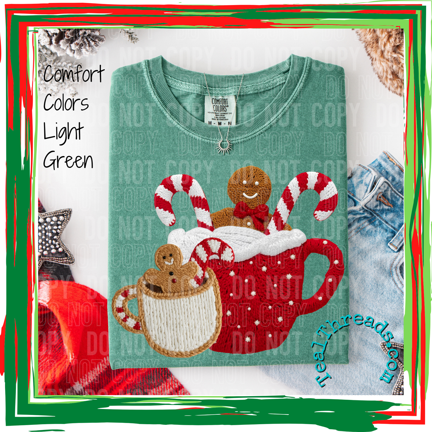 Gingerbread in Mugs Faux Yarn