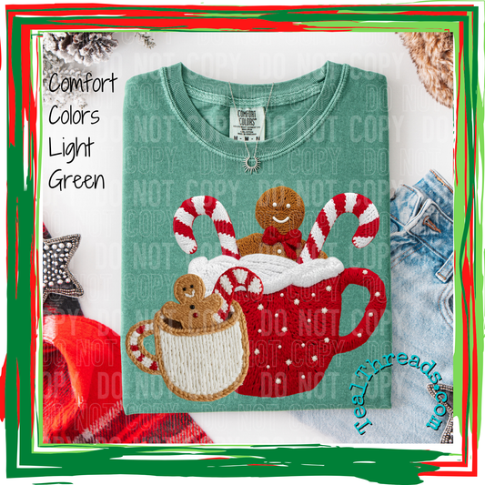 Gingerbread in Mugs Faux Yarn