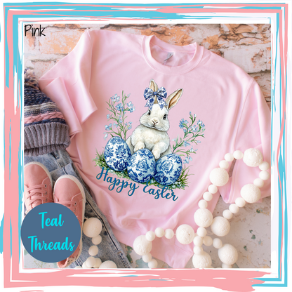 Happy Easter Toile Bunny