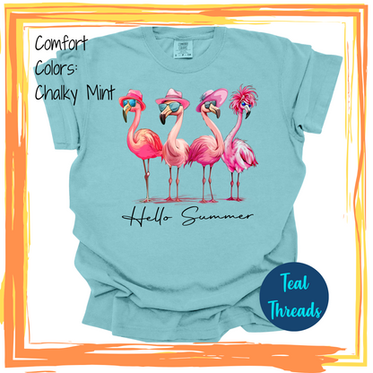 Hello Summer Flamingos