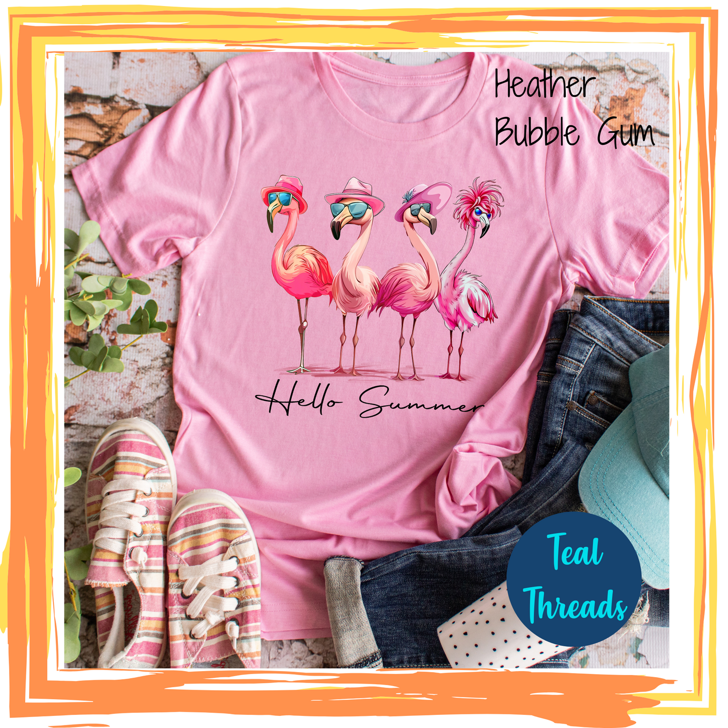 Hello Summer Flamingos