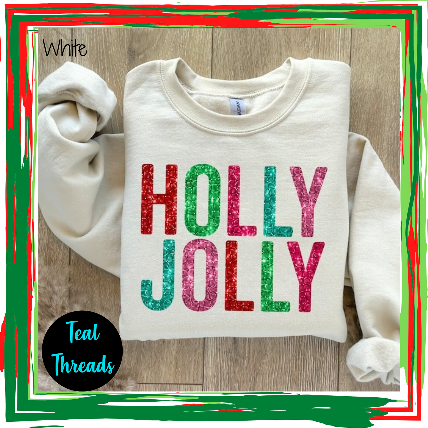 Holly Jolly Faux Glitter