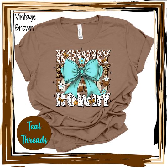 Howdy Turquoise Bow