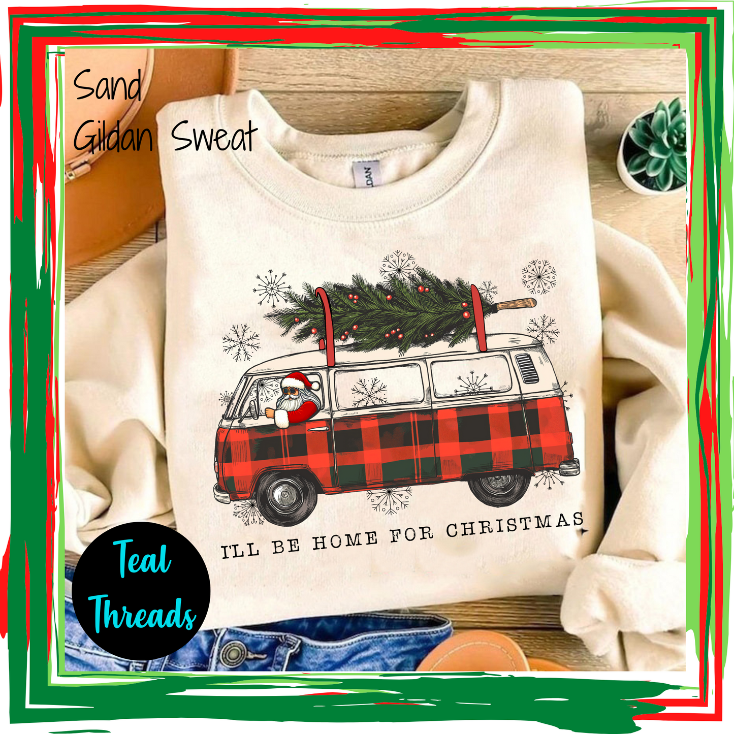 I'll Be Home for Christmas Vintage Bus