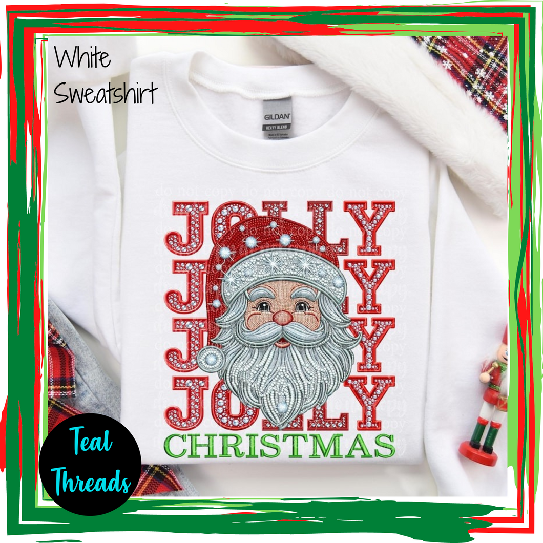 Jolly Santa Faux Rhinestone