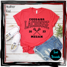 Load image into Gallery viewer, Custom Lacrosse Mascot, Year, and Player Name
