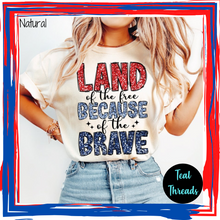 Load image into Gallery viewer, Land of the Free Because of the Brave Faux Sequin
