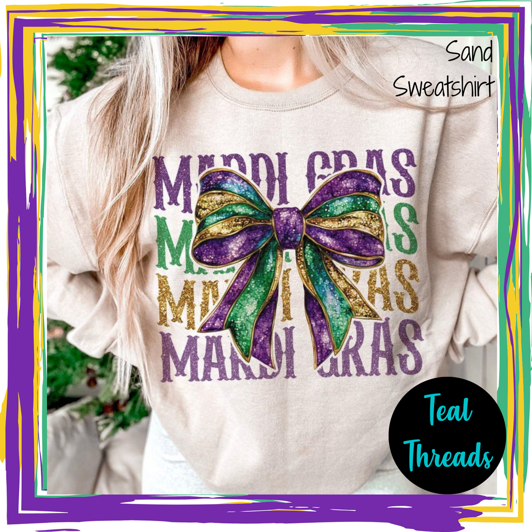 Mardi Gras Faux Sequin Bow