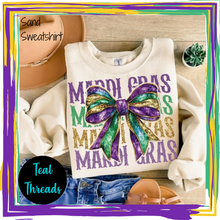 Load image into Gallery viewer, Mardi Gras Faux Sequin Bow
