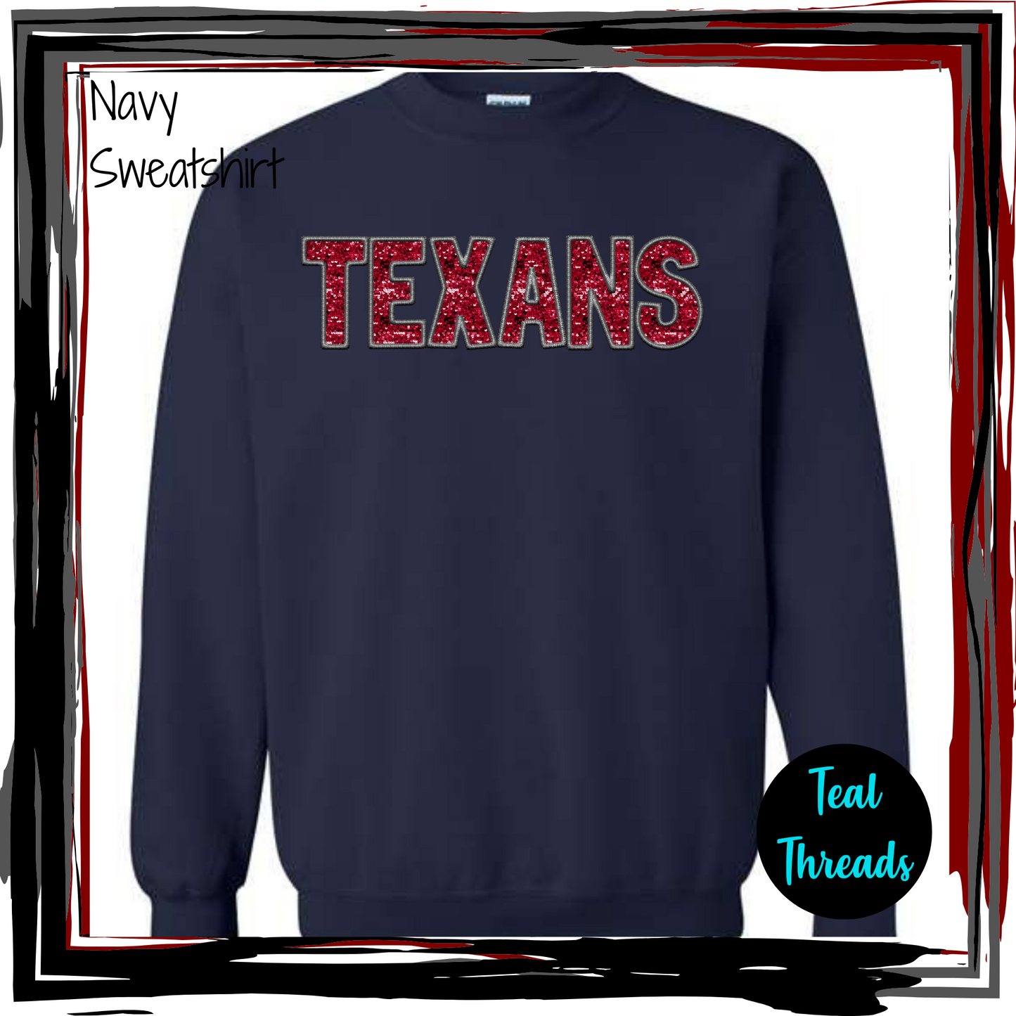 Texans Faux Sequin Embroidery