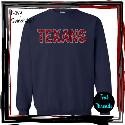 Texans Faux Sequin Embroidery