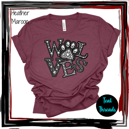 Wolves Faux Rhinestone