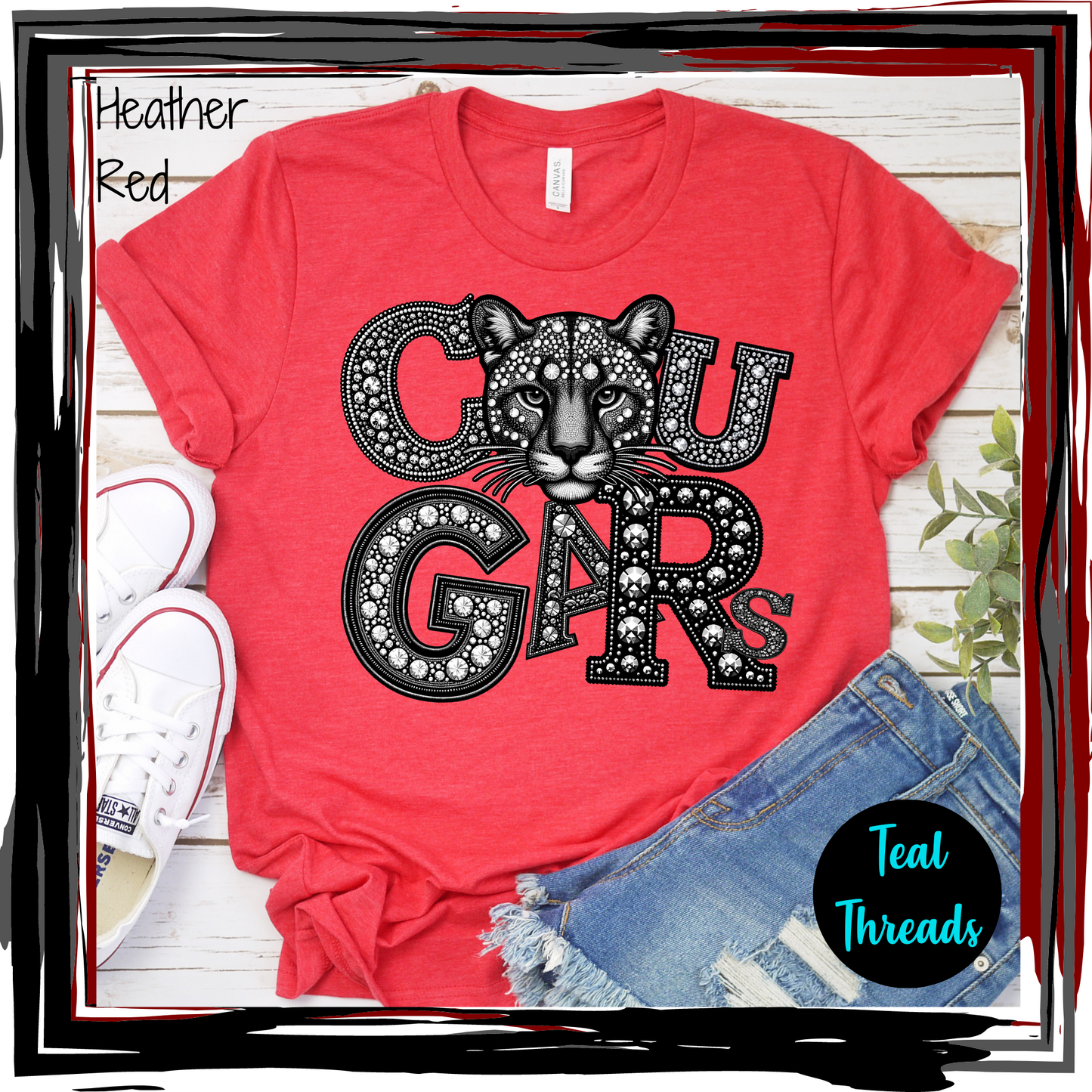 Cougars Faux Rhinestone