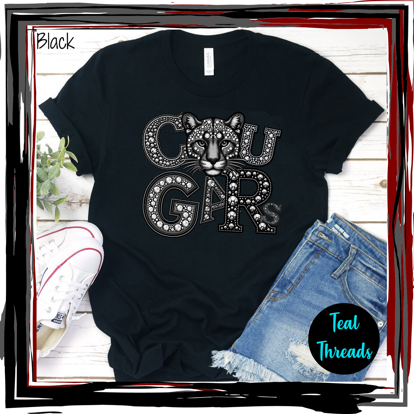 Cougars Faux Rhinestone