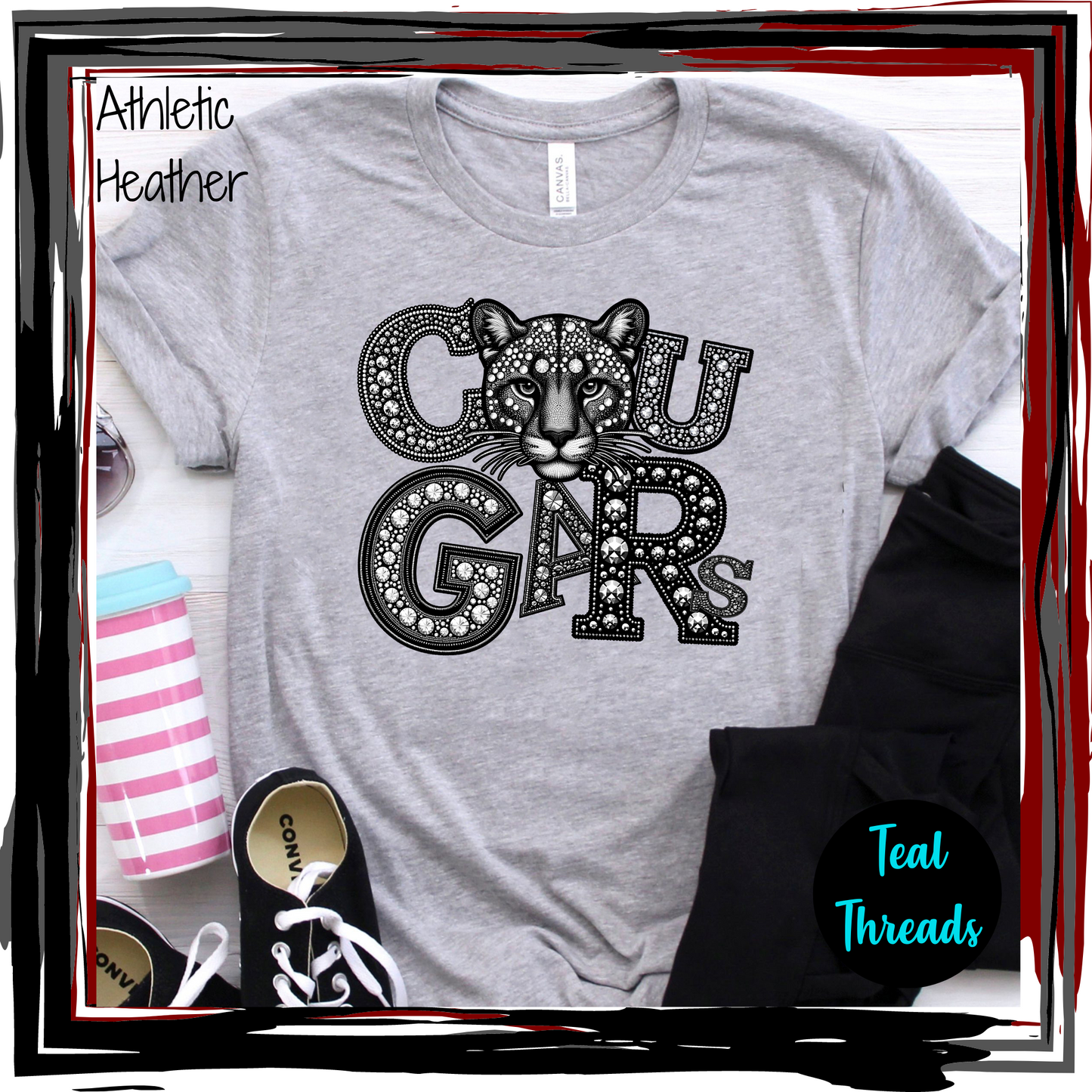 Cougars Faux Rhinestone