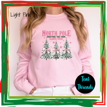 Load image into Gallery viewer, North Pole Christmas Trees Pink Bows
