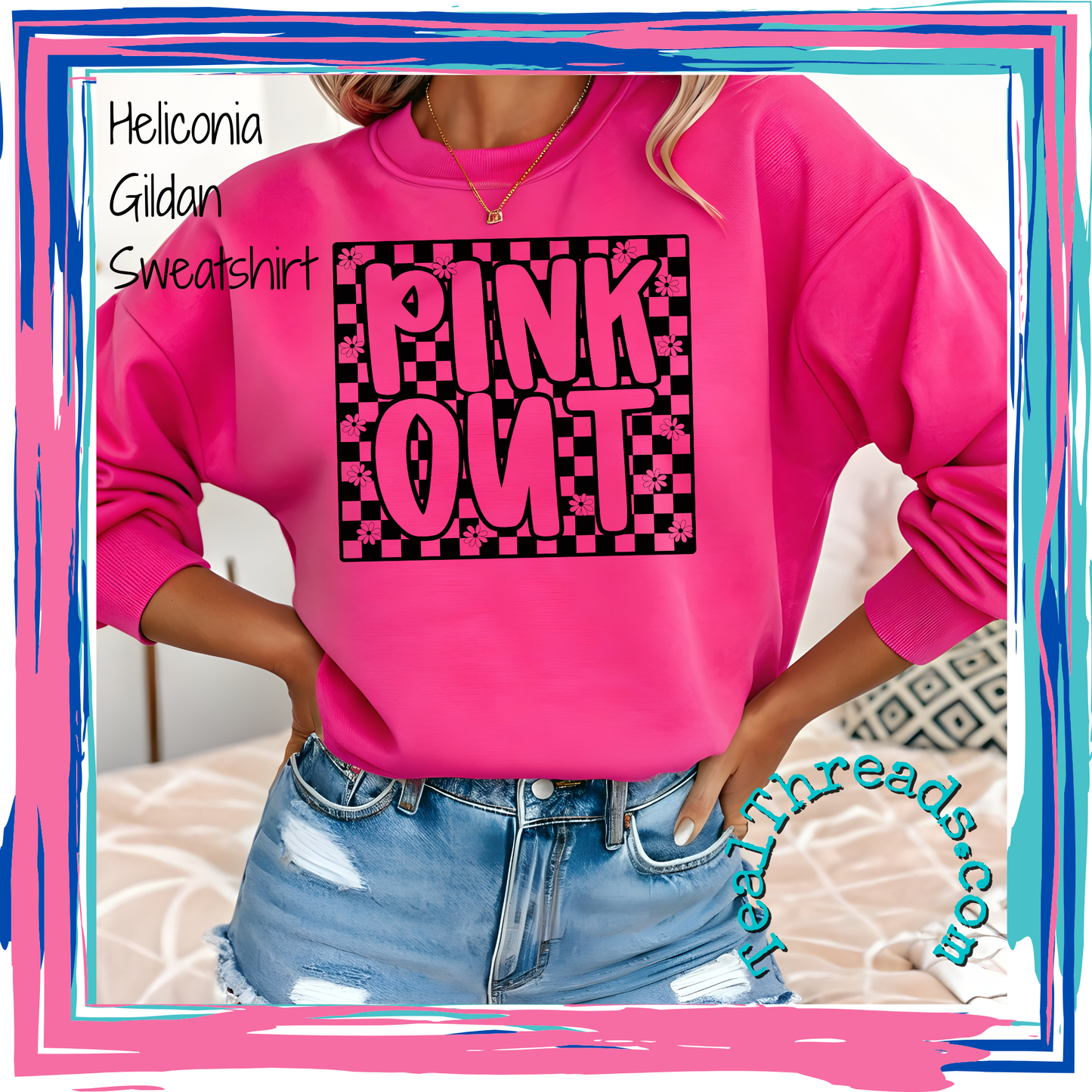 Pink Out Checkered - black