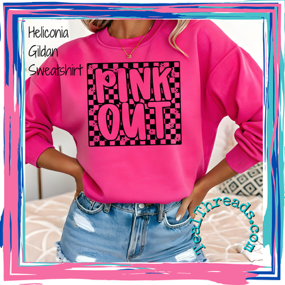 Pink Out Checkered - black