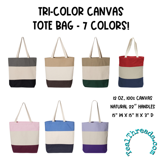 Tri-Color Tote Bag - You Pick the Design!